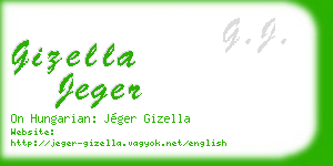 gizella jeger business card